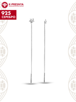 Серьги серебро 925 пробы, без покрытия, отделка - алмазная грань, без вставок
