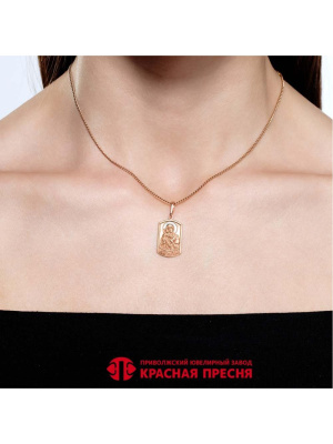 Подвеска "владимирская божия матерь" серебро 925 пробы, покрытие - золочение, выборочное родирование, без вставок