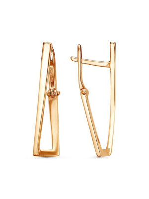 Серьги бижутерия, покрытие - золочение, без вставок