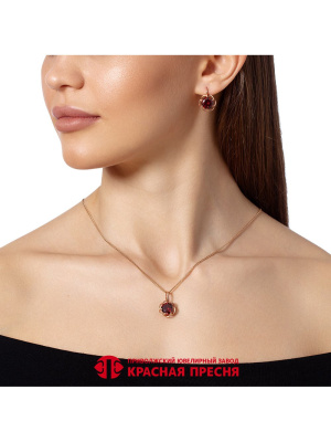 Подвеска серебро 925 пробы, покрытие - золочение, вставка - фианит (недрагоценный камень)