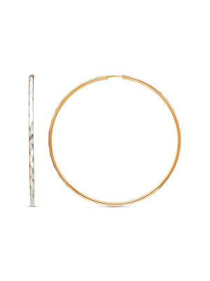 Серьги серебро 925 пробы, покрытие - золочение, отделка - алмазная грань, без вставок