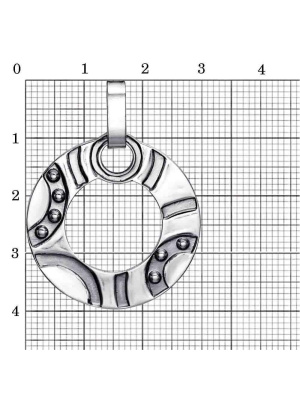 Подвеска бижутерия, покрытие - серебрение с оксидированием, вставка - стекло ювелирное preciosa