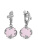 Серьги бижутерия, покрытие - серебрение с оксидированием, вставка - искусственный кварц розовый