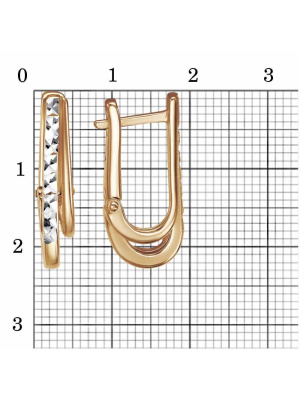 Серьги бижутерия, покрытие - золочение, отделка - алмазная грань, без вставок