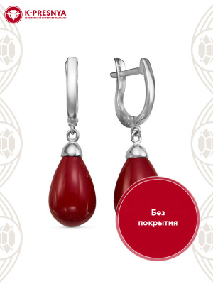 Серьги серебро 925 пробы, без покрытия, вставка - имитация жемчуга