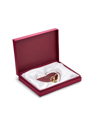 Поднос для молодоженов серебро 925 пробы, покрытие - золочение, отделка - лазерная гравировка, без вставок