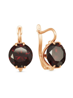 Серьги бижутерия, покрытие - золочение, вставка - фианит (недрагоценный камень)