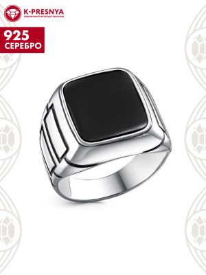 Кольцо серебро 925 пробы, покрытие - оксидирование, вставка - стекло ювелирное собственной огранки