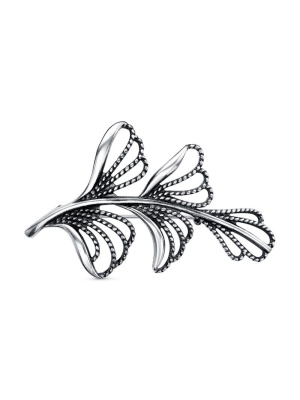 Брошь бижутерия, покрытие - серебрение с оксидированием, без вставок