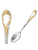 Ложка кофейная "весна" серебро 925 пробы, покрытие - выборочное золочение, без вставок