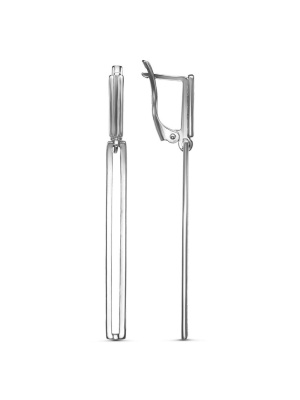 Серьги бижутерия, покрытие - серебрение с оксидированием, без вставок