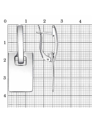 Серьги серебро 925 пробы, покрытие - платинирование, без вставок