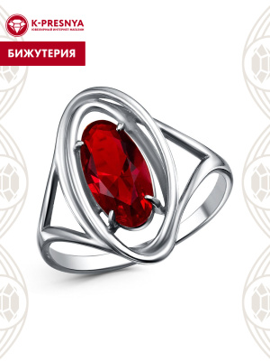 Кольцо бижутерия, покрытие - серебрение с оксидированием, вставка - стекло ювелирное собственной огранки