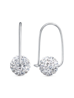 Серьги бижутерия, покрытие - серебрение, вставка - стекло ювелирное