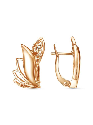 Серьги бижутерия, покрытие - золочение, без вставок