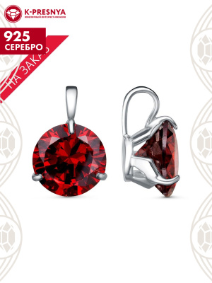 Подвеска серебро 925 пробы, покрытие - платинирование, вставка - фианит (недрагоценный камень)