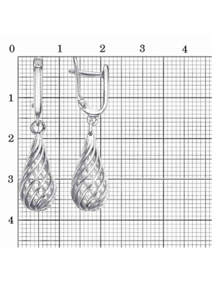 Серьги бижутерия, покрытие - платинирование, без вставок
