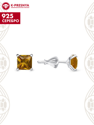 Серьги серебро 925 пробы, без покрытия, вставка - ситалл собственной огранки