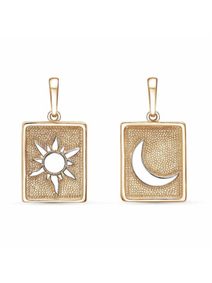 Подвеска бижутерия, покрытие - золочение, выборочное родирование, без вставок