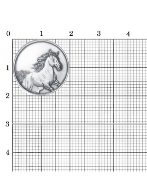 Сувенир "монета на год лошади" серебро 925 пробы, покрытие - оксидирование, без вставок
