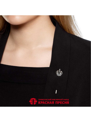 Брошь серебро 925 пробы, покрытие - оксидирование, без вставок