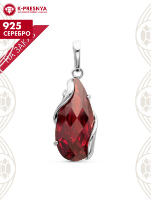Подвеска серебро 925 пробы, покрытие - родирование, вставка - фианит собственной огранки (недрагоценный камень)