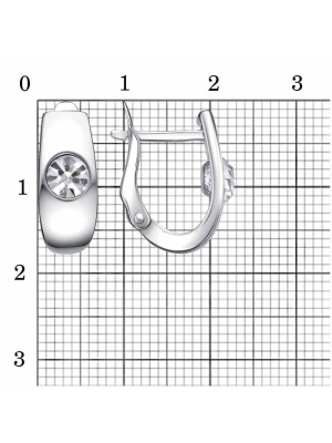 Серьги бижутерия, покрытие - платинирование, вставка - стекло ювелирное preciosa