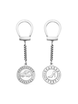 Брелок серебро 925 пробы, покрытие - оксидирование, без вставок