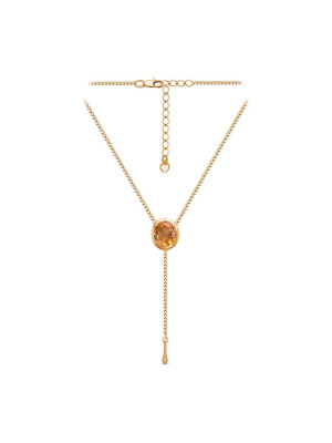 Колье бижутерия, покрытие - золочение, вставка - искусственный султанит