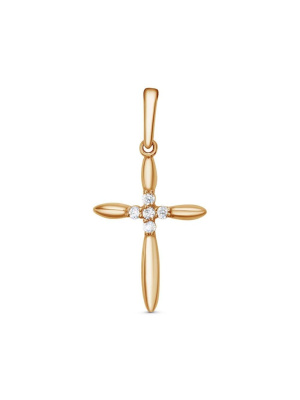 Подвеска серебро 925 пробы, покрытие - золочение, вставка - фианит (недрагоценный камень)