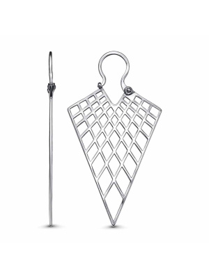 Серьги бижутерия, покрытие - платинирование, без вставок