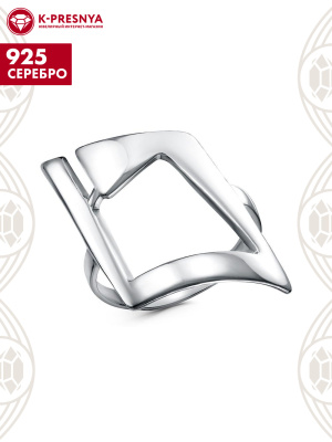Кольцо серебро 925 пробы, покрытие - родирование, без вставок