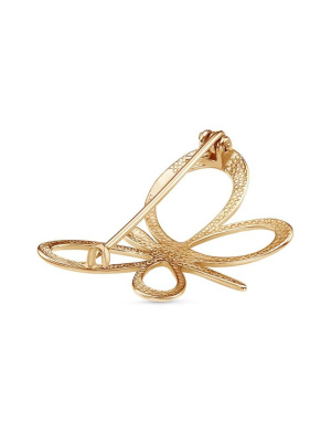 Брошь бижутерия, покрытие - золочение, без вставок