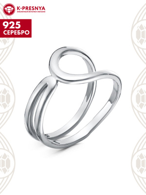 Кольцо серебро 925 пробы, покрытие - родирование, без вставок