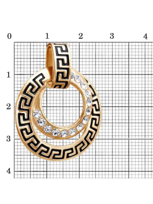 Подвеска бижутерия, покрытие - золочение, отделка - эмаль, вставка - стекло ювелирное preciosa