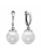 Серьги бижутерия, покрытие - серебрение с оксидированием, вставка - имитация жемчуга Серьги бижутерия, покрытие - серебрение с оксидированием, вставка - имитация жемчуга