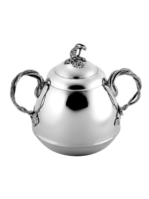 Сахарница серебро 925 пробы, покрытие - оксидирование, без вставок