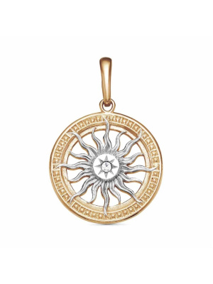 Подвеска бижутерия, покрытие - золочение, выборочное родирование, вставка - стекло ювелирное preciosa