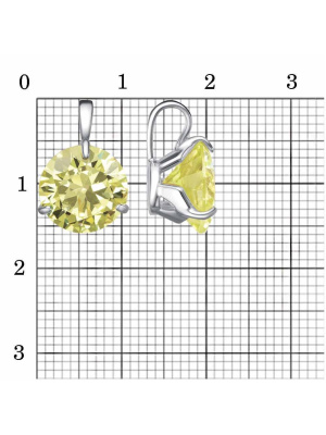 Подвеска бижутерия, покрытие - платинирование, вставка - фианит (недрагоценный камень)
