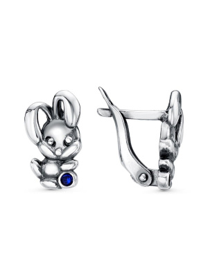 Серьги бижутерия, покрытие - серебрение с оксидированием, вставка - стекло ювелирное preciosa