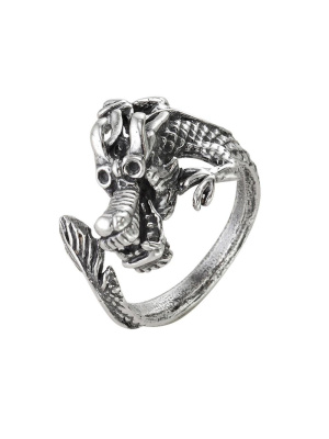 Кольцо бижутерия, покрытие - серебрение с оксидированием, без вставок