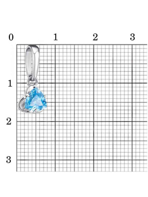 Подвеска серебро 925 пробы, покрытие - родирование, вставка - фианит (недрагоценный камень)