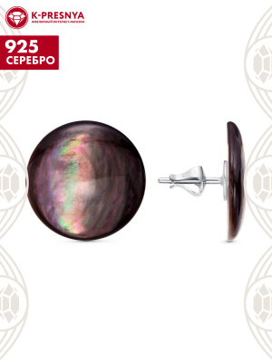 Серьги серебро 925 пробы, без покрытия, вставка - перламутр