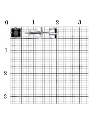 Серьги бижутерия, покрытие - платинирование, вставка - фианит (недрагоценный камень)