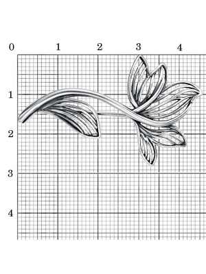 Брошь серебро 925 пробы, покрытие - оксидирование, без вставок