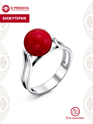 Кольцо бижутерия, покрытие - серебрение с оксидированием, вставка - имитация жемчуга