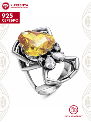 Кольцо серебро 925 пробы, покрытие - оксидирование