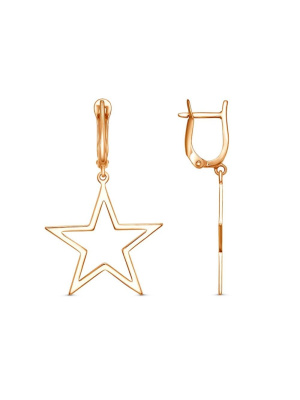 Серьги бижутерия, покрытие - золочение, без вставок