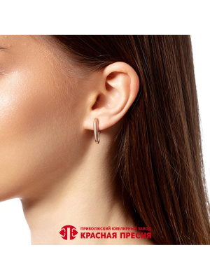 Серьги серебро 925 пробы, покрытие - золочение, без вставок