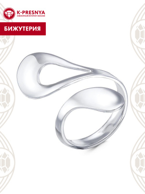 Кольцо бижутерия, покрытие - серебрение, без вставок